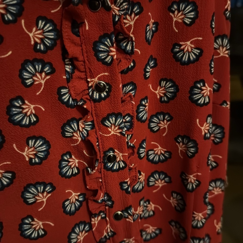Bebop Vintage Inspired Short Sleeve Button Down Dress Size Medium EUC Spring - Picture 4 of 6